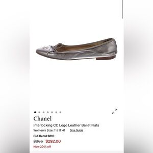 Chanel Metallic Leather Ballet Flats